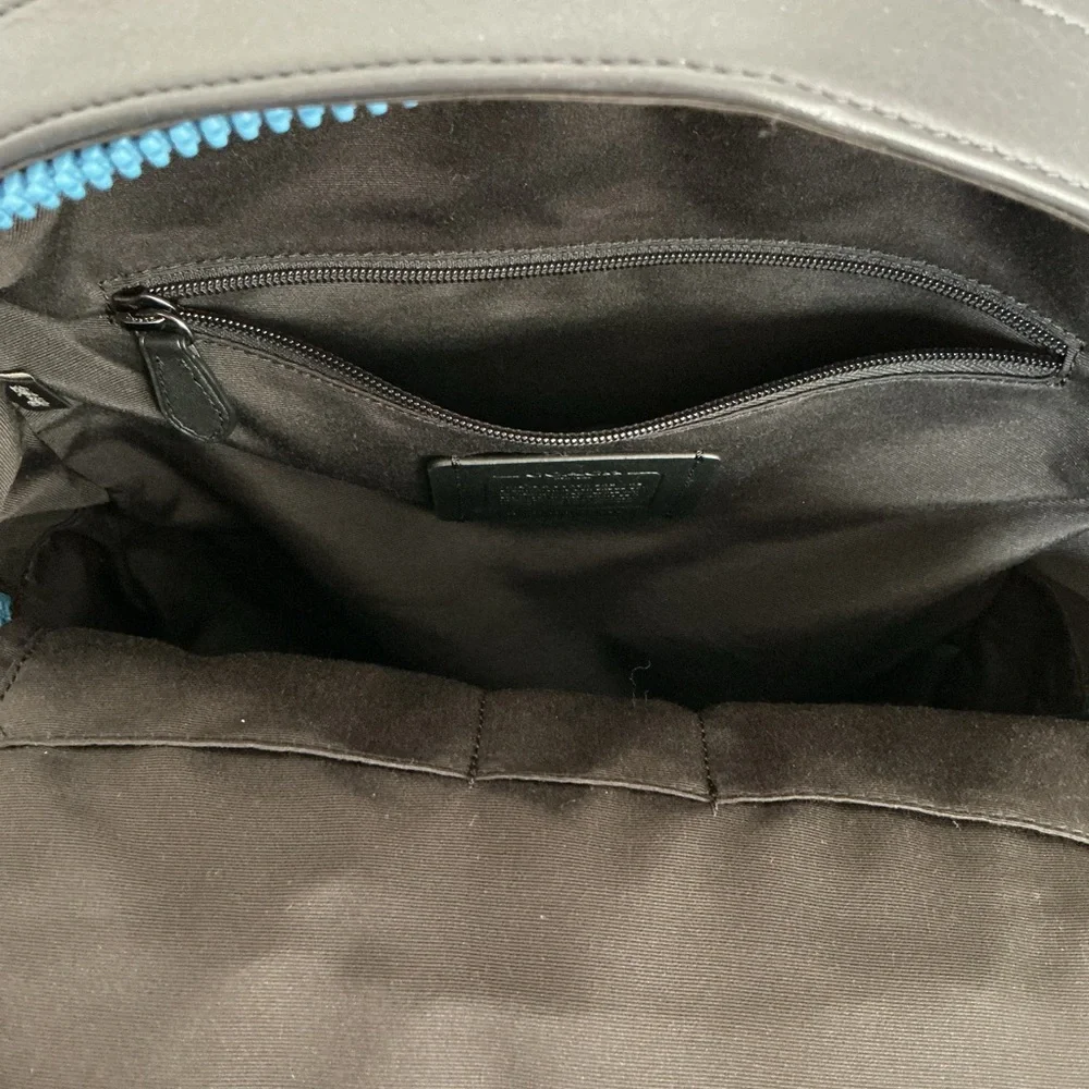 Coach Backpack in Black with Blue Accents